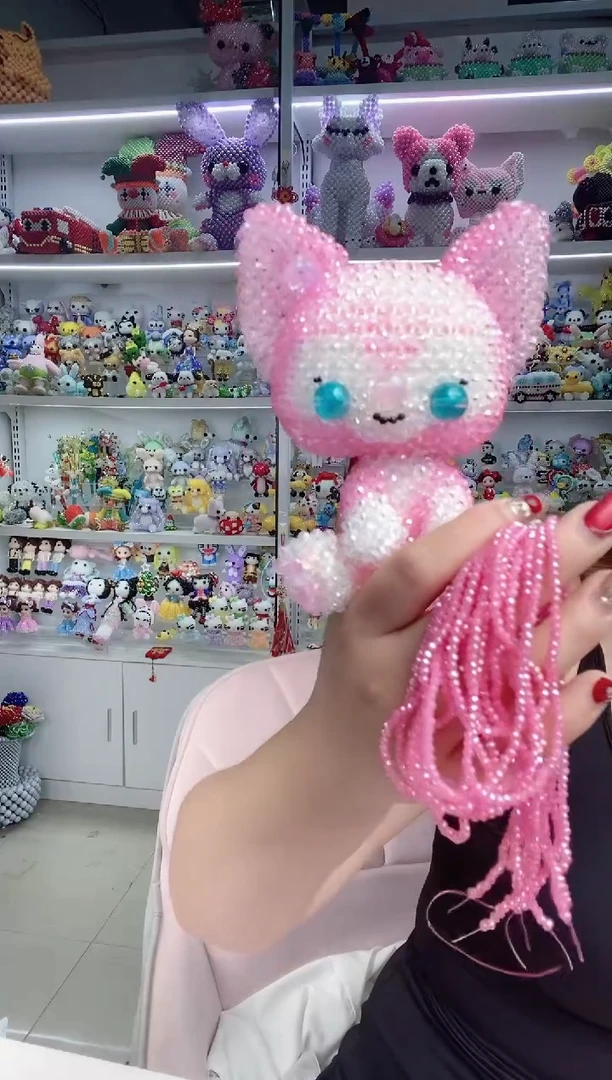 玻璃1045卡2水晶玲娜贝尔材料包1套眼镜换黑光珠樱花粉玉