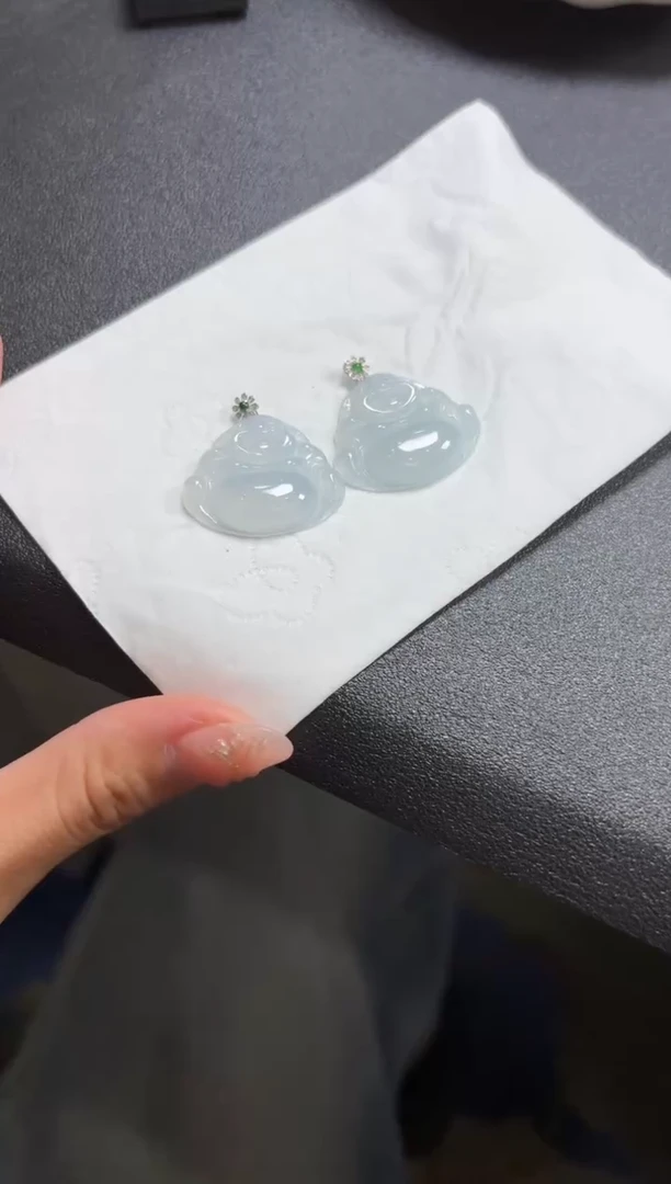 18K金镶嵌挂件翡翠多样性发一件XL002