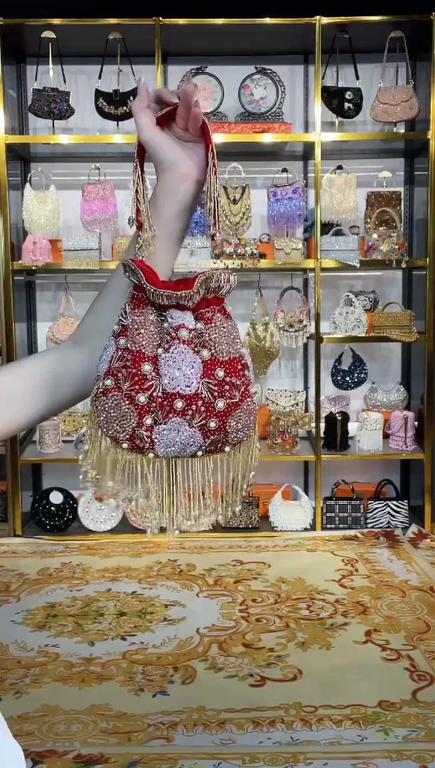 织物珠韵恒泽重工串珠手提包
