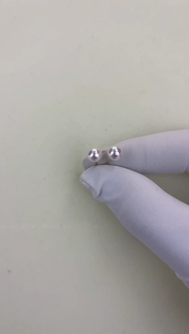 18K金镶嵌DA海水珍珠 GD003 6-7 素钉定制