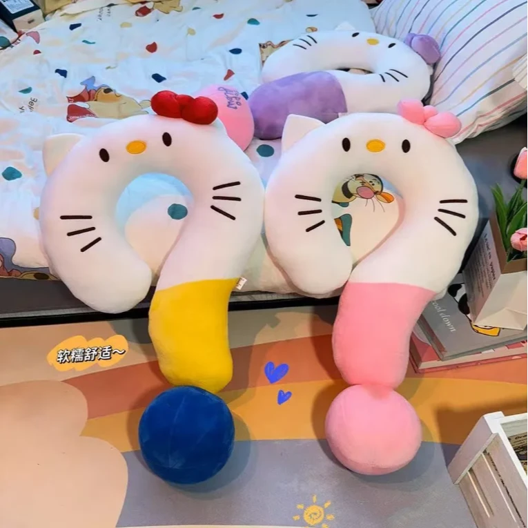 KT猫U型枕创意问号抱枕办公旅游午睡枕头凯蒂猫颈枕送女生日礼物H