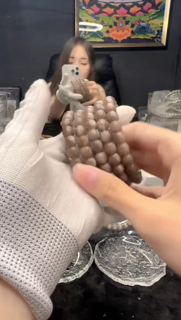 星月菩提手串北*《M40》9X8粉冰单圈A04