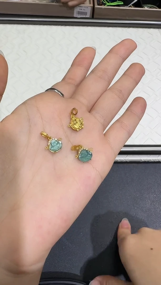 翡翠银S925镶嵌颈饰X0627-1822-101多样性一件