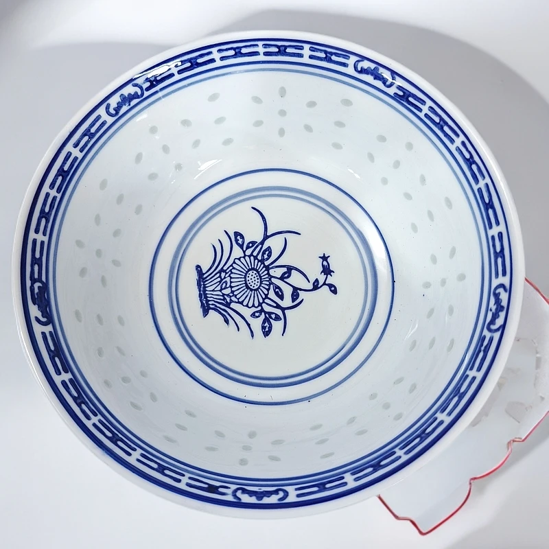 景德镇陶瓷玲珑兰花7寸面碗