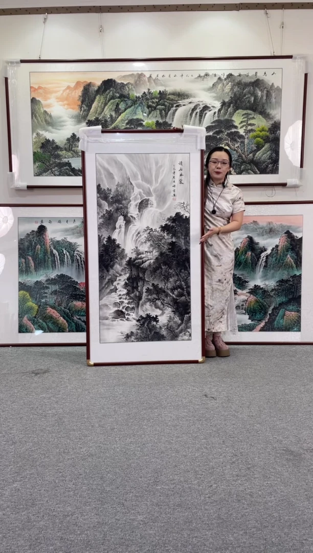 国画清谷幽泉168*86纯手绘国画