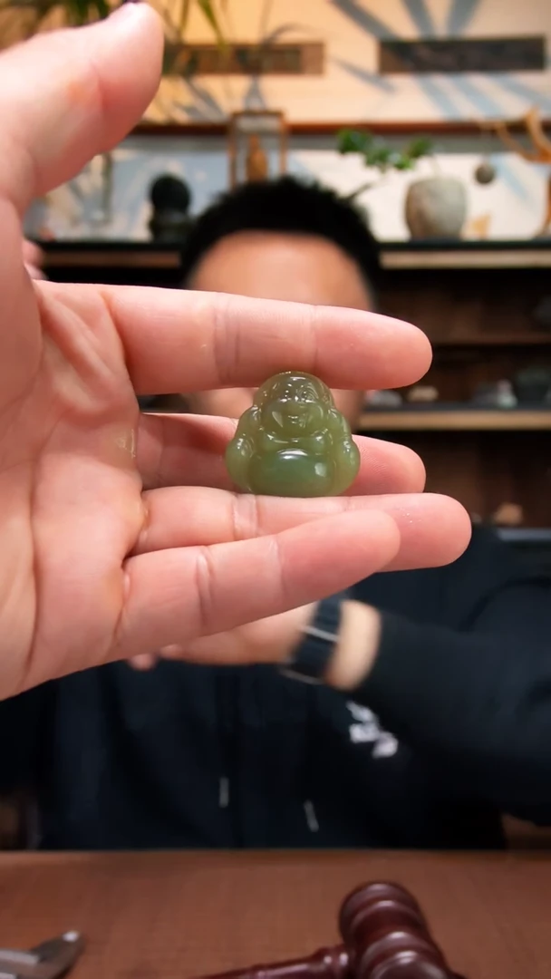 颈饰未镶嵌和田玉和田玉佛公吊坠ZD编绳