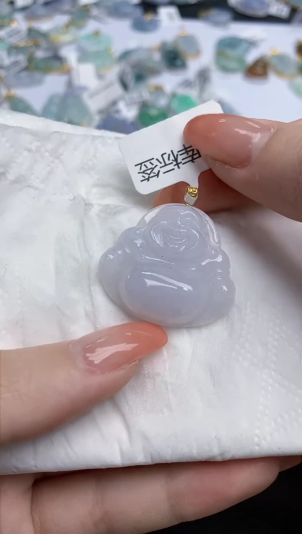 【闪购商品】翡翠颈饰18K金镶嵌天然缅甸翡翠A货