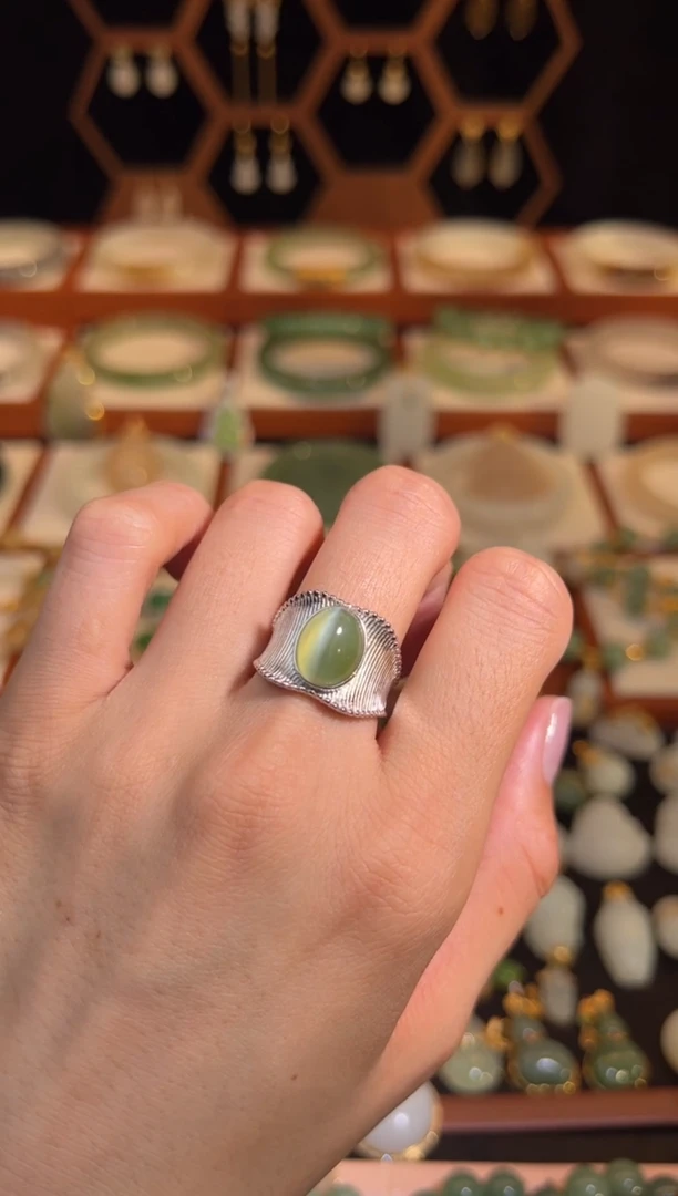 银S925镶嵌戒指和田玉福利