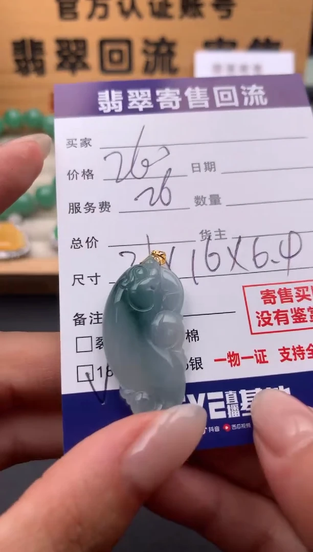 翡翠18K金镶嵌颈饰10134122