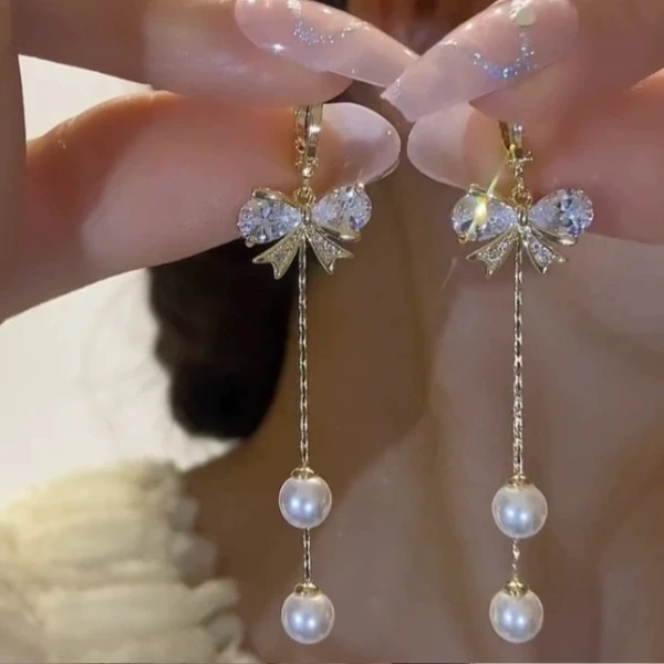 铜合金耳饰 蝴蝶气质流苏轻奢百搭小众精致甜美耳环5534