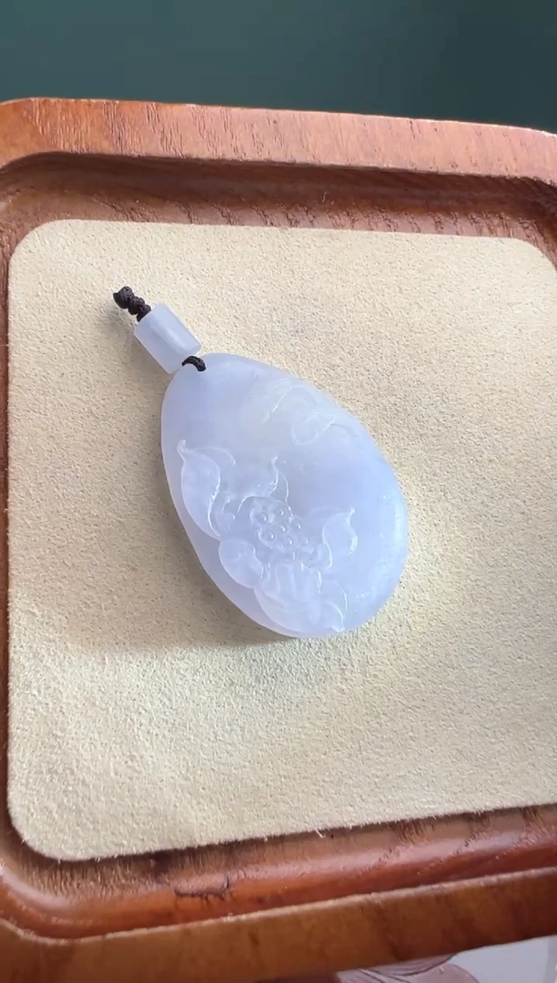 未镶嵌定制翡翠冰紫莲花鱼