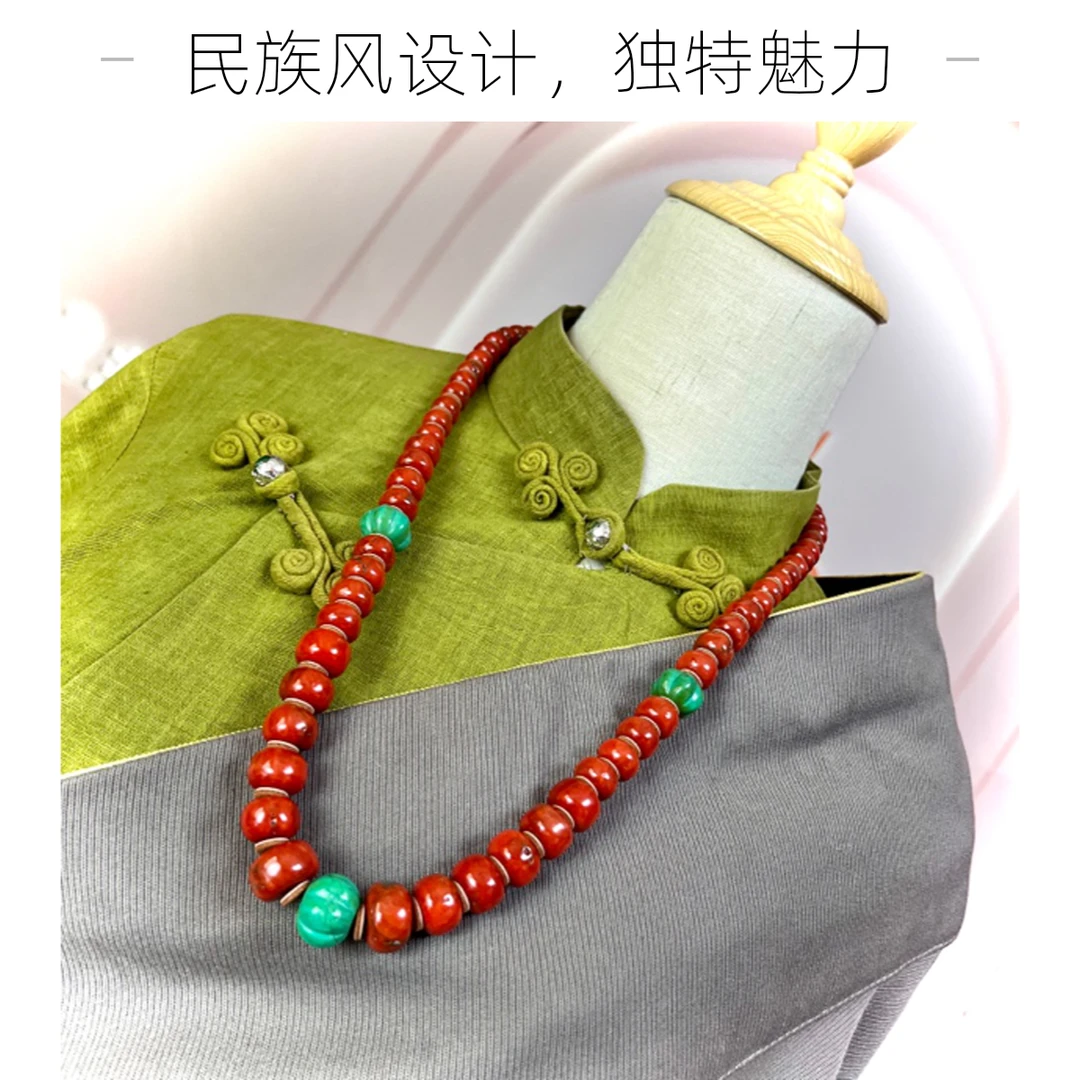 合金项链 央稞【迷你加南瓜松爆款项链】藏式做旧质感民族首饰