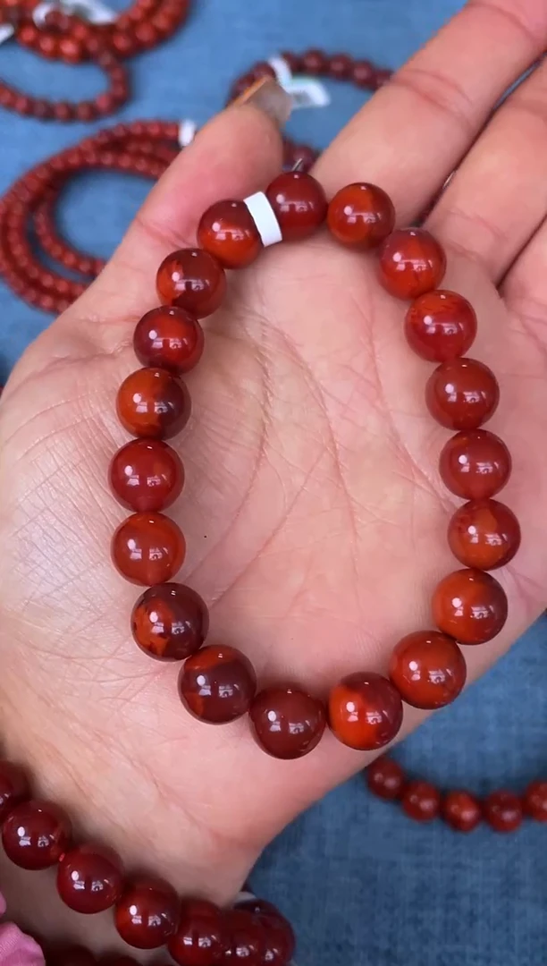 未镶嵌手串南红玛瑙N23凉山瓦西料原矿S级双锦单圈