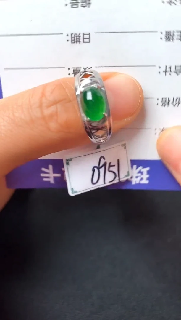 银S925镶嵌戒指翡翠222222