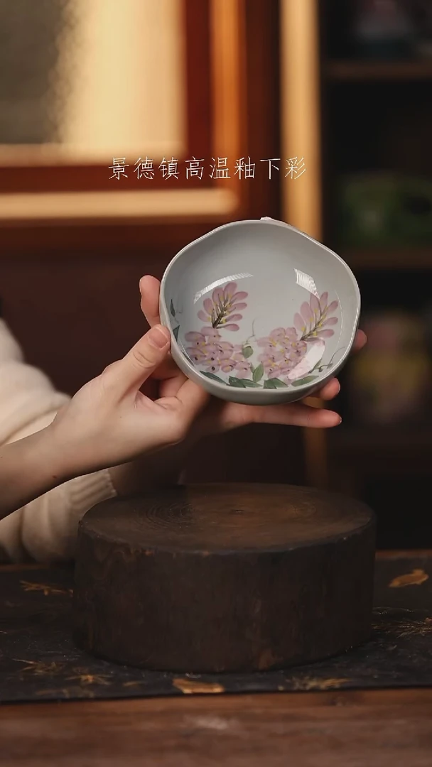 陶瓷景德镇高温釉下手绘陶瓷@L331@