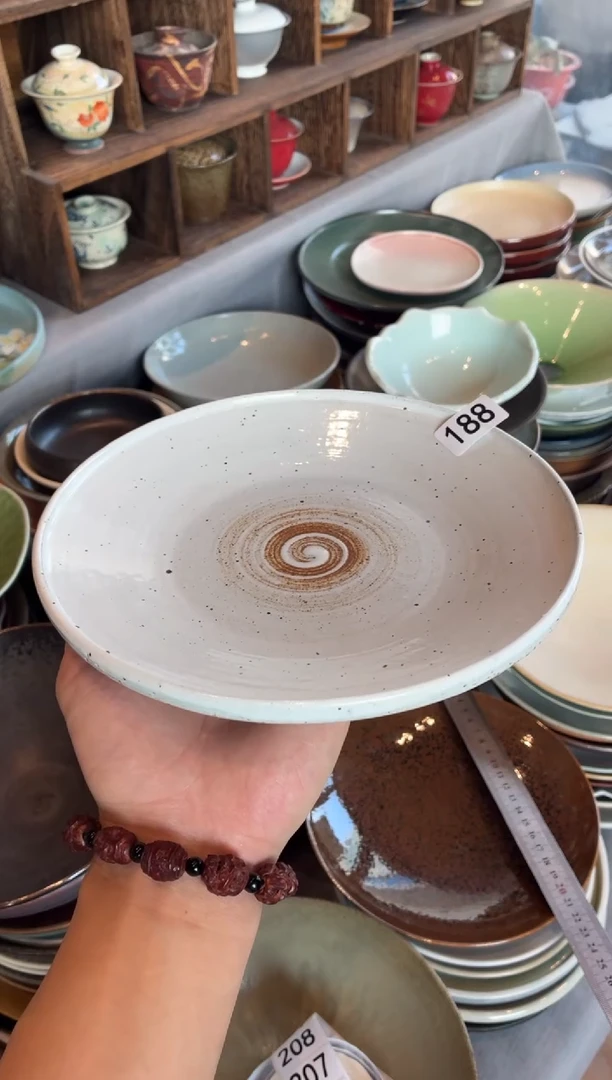 瓷片E****y188  白麻点斗盘1个