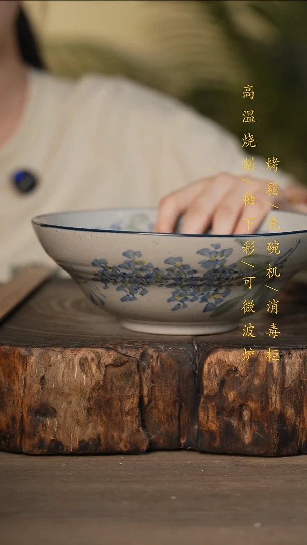 瓷片景德镇高温釉下彩可微波烤箱洗碗机