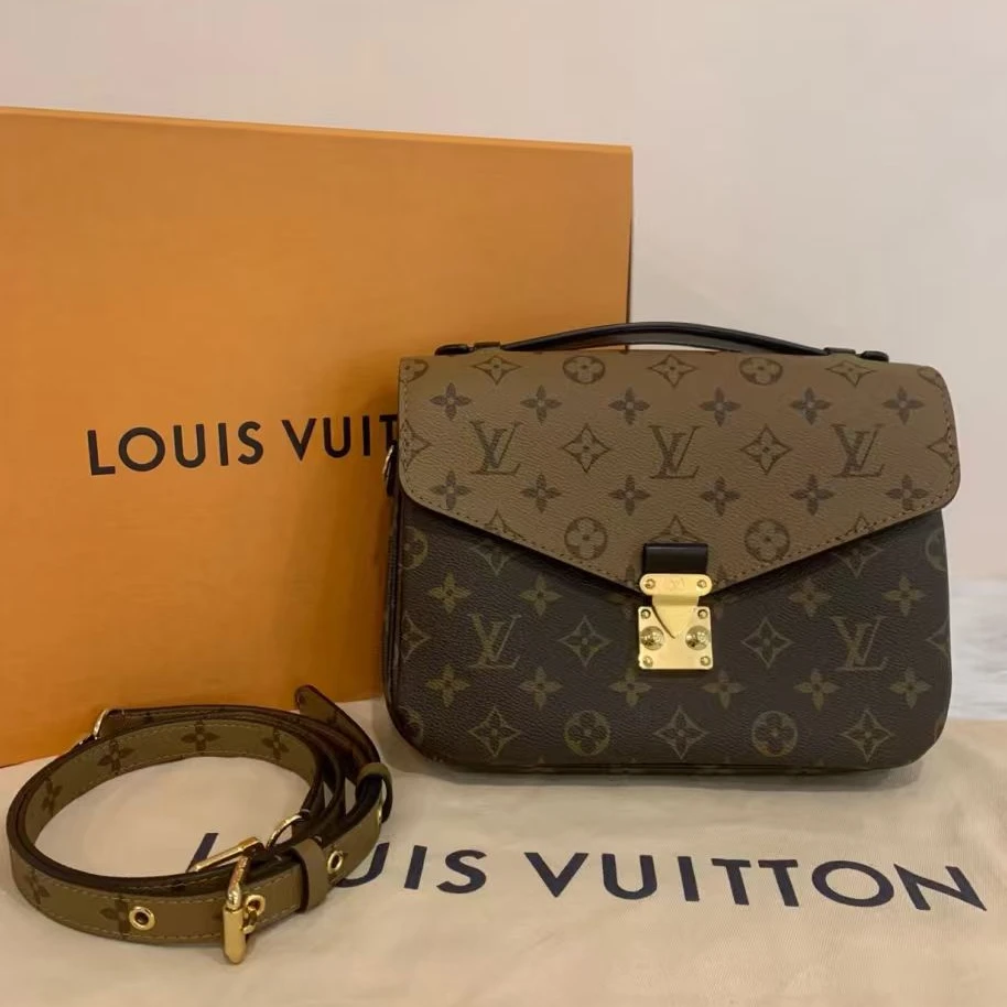 99新 LouisVuitton/路易威登 老花拼色邮差 芯片/手提包单肩包