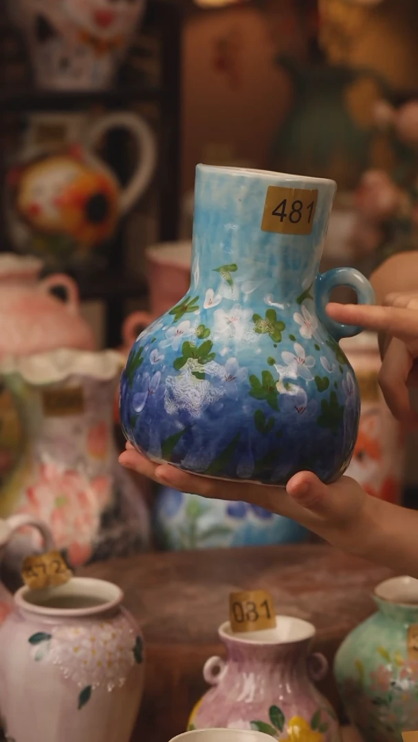 陶瓷481景德镇设计师手作花器摆件侘寂风