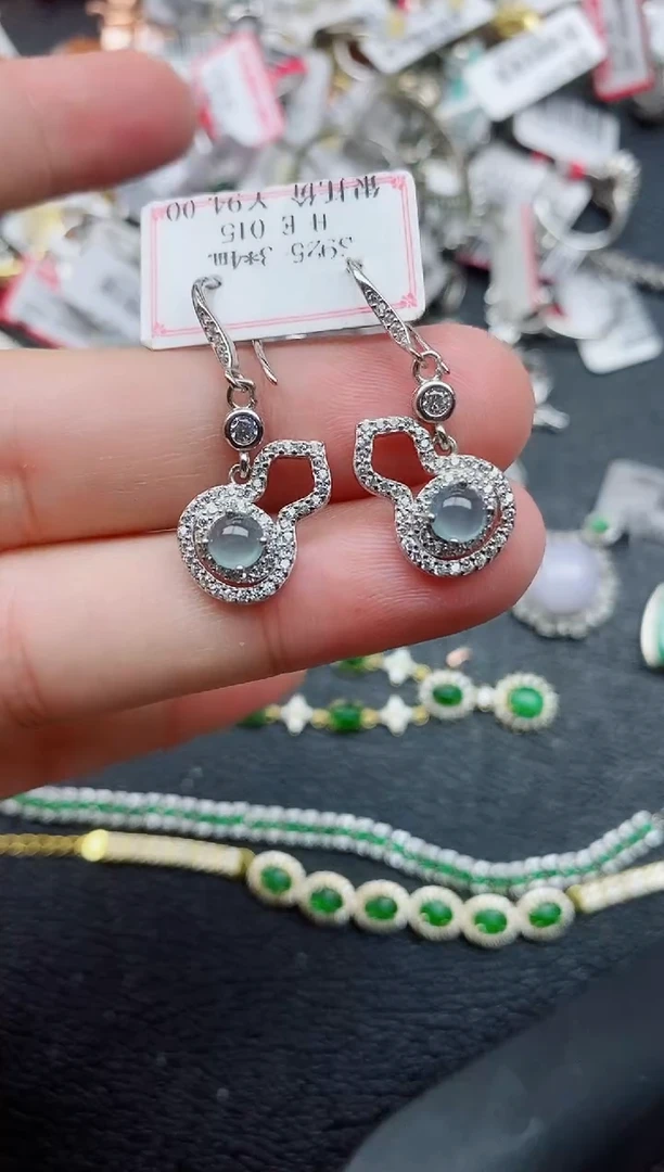 银S925镶嵌戒指翡翠1