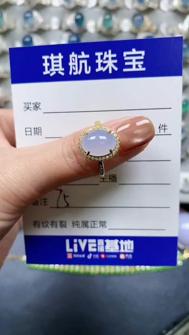 【闪购商品】翡翠戒指银S925镶嵌0075