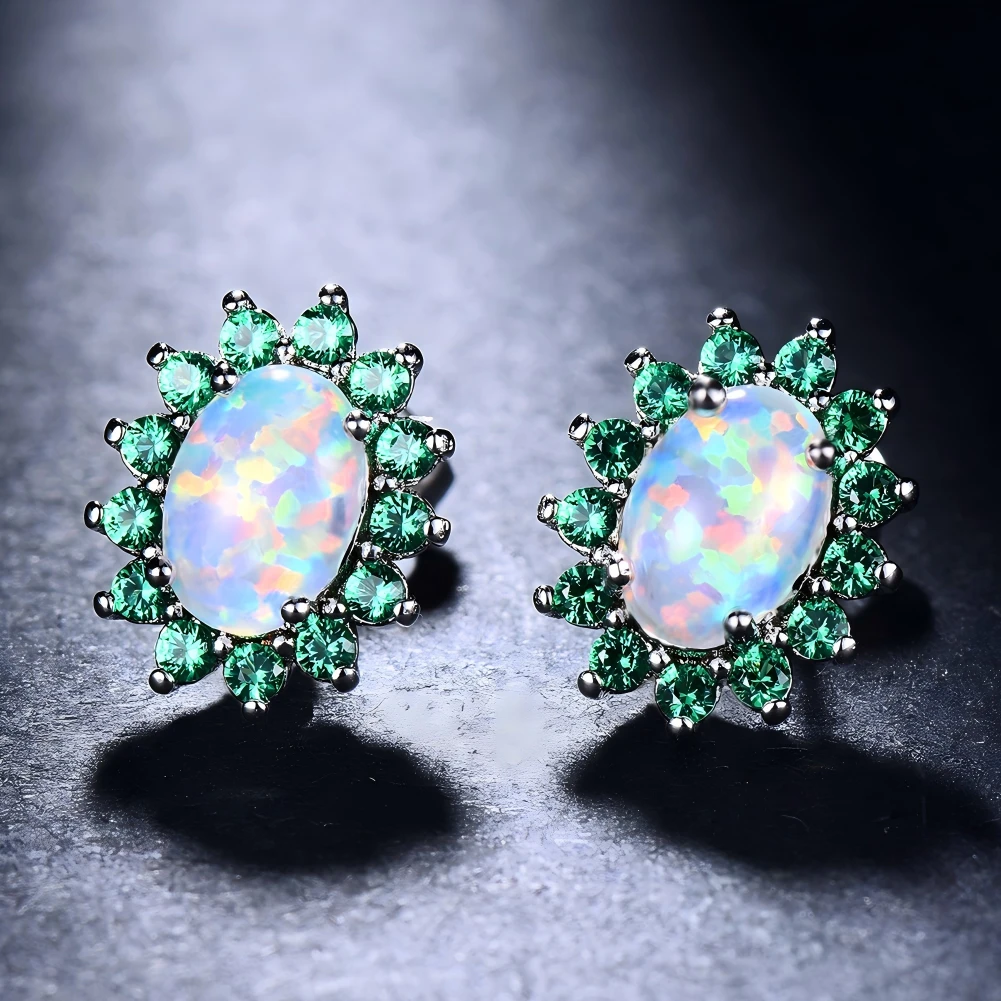 9106【原创欧泊opal系列·春】设计师款澳宝耳饰