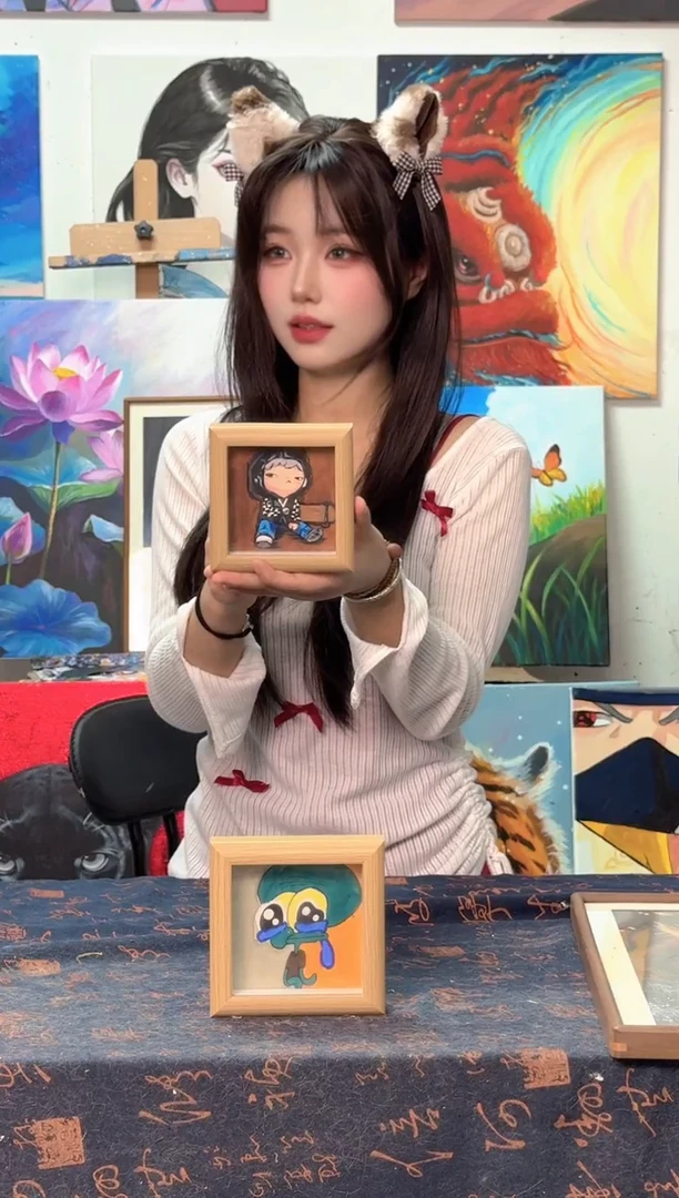 丙烯画鸡***柿小小野丙烯画y