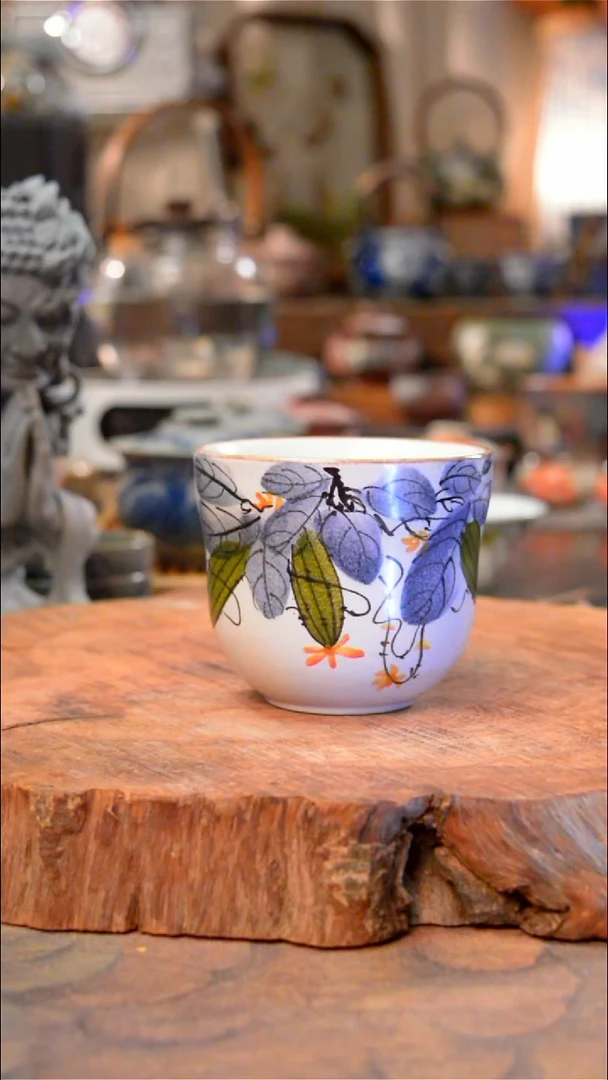 杯丝瓜景德镇手工手绘