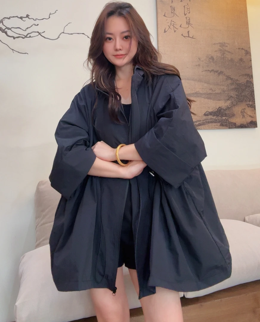 museguhui/木色古汇25253#抽绳气质时尚秋款百搭休闲宽松外套