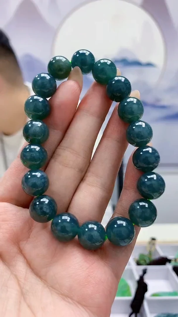 未镶嵌定制翡翠4898mm-毛货手串107
