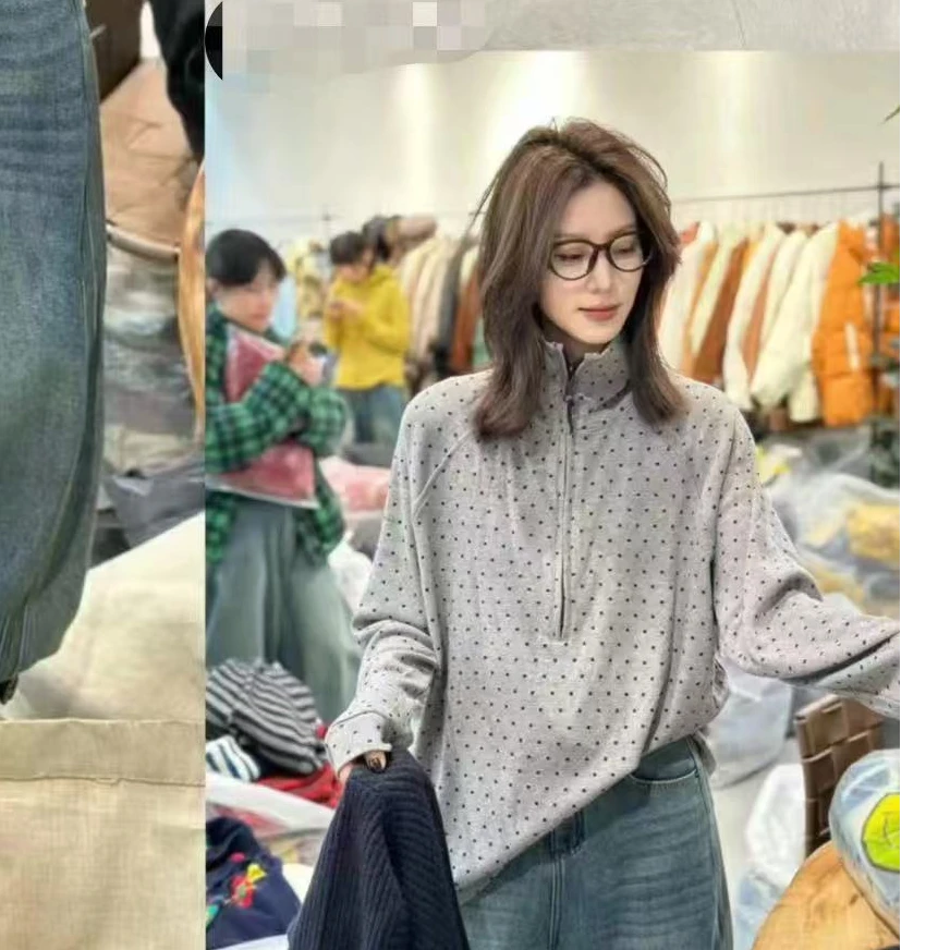 b196  打底衫时尚休闲高领立领长袖网红百搭女士T恤新款大版