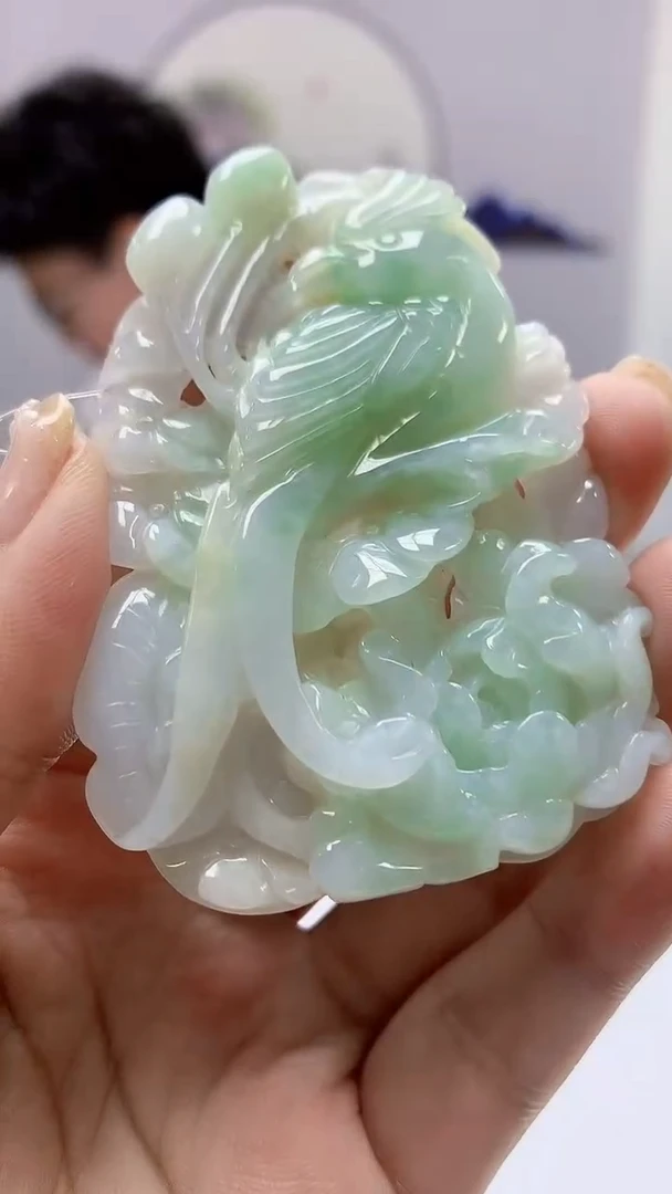 【闪购商品】定制翡翠未镶嵌4688ms-毛货120花鸟