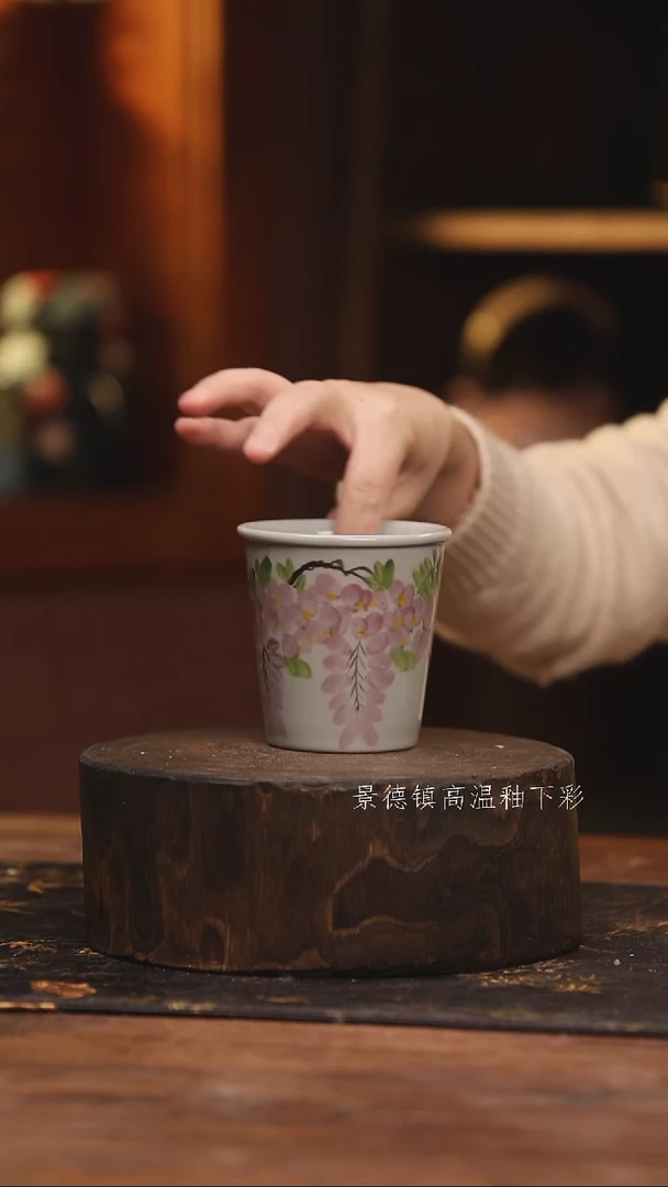 陶瓷景德镇高温釉下手绘陶瓷@L164@