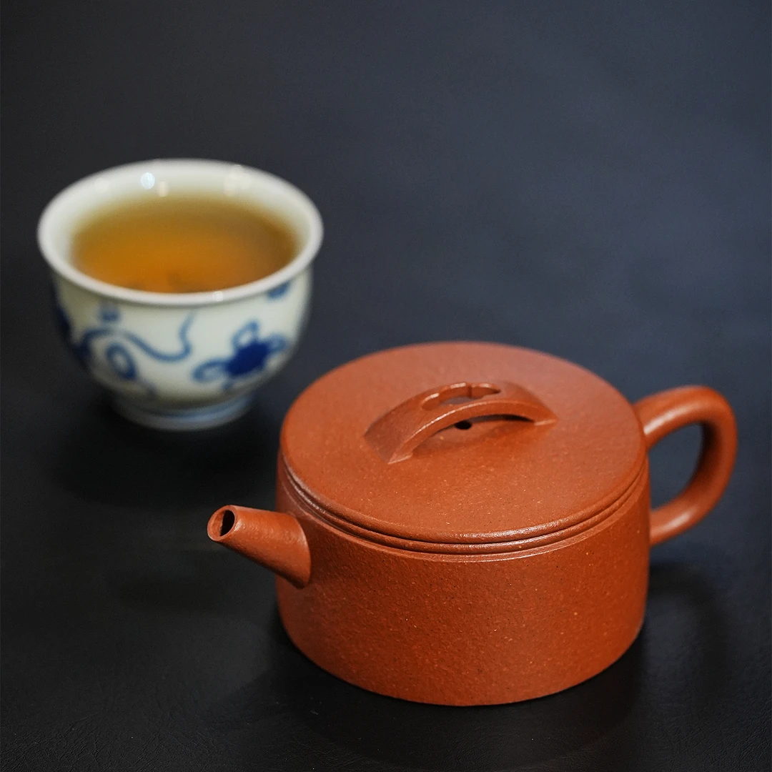 【顶蜀】大口汉瓦壶全手工宝山红黄泥丨宜兴紫砂壶高端茶器茶具茶壶