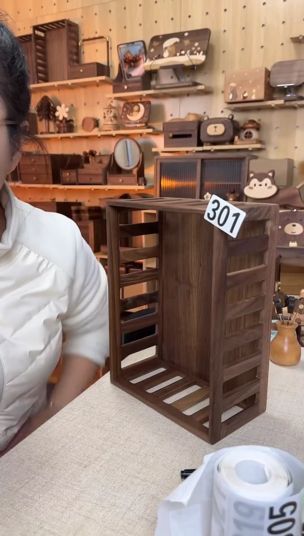 木301北美黑胡桃栅栏收纳筐特价款