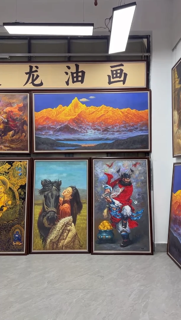 油画大**曲张俊龙原创油画朱砂钟馗国粹茶室玄关装饰书画茶室版画