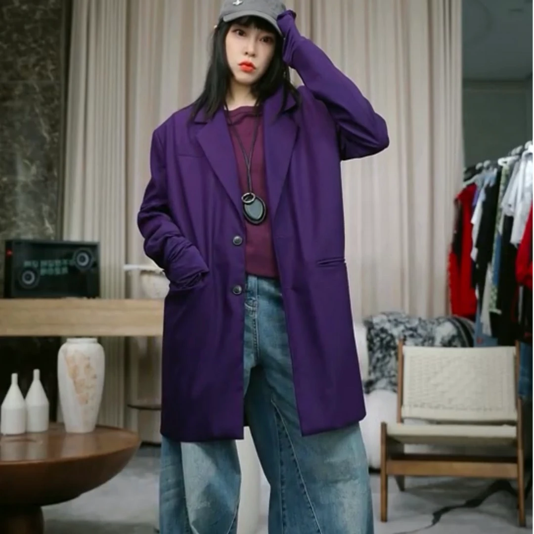 infobyfive2025秋季新款气质西服女士梦幻紫色西装NF0503037