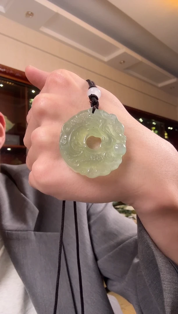 【闪购商品】岫玉180吊坠未镶嵌祥龙扣福气满满