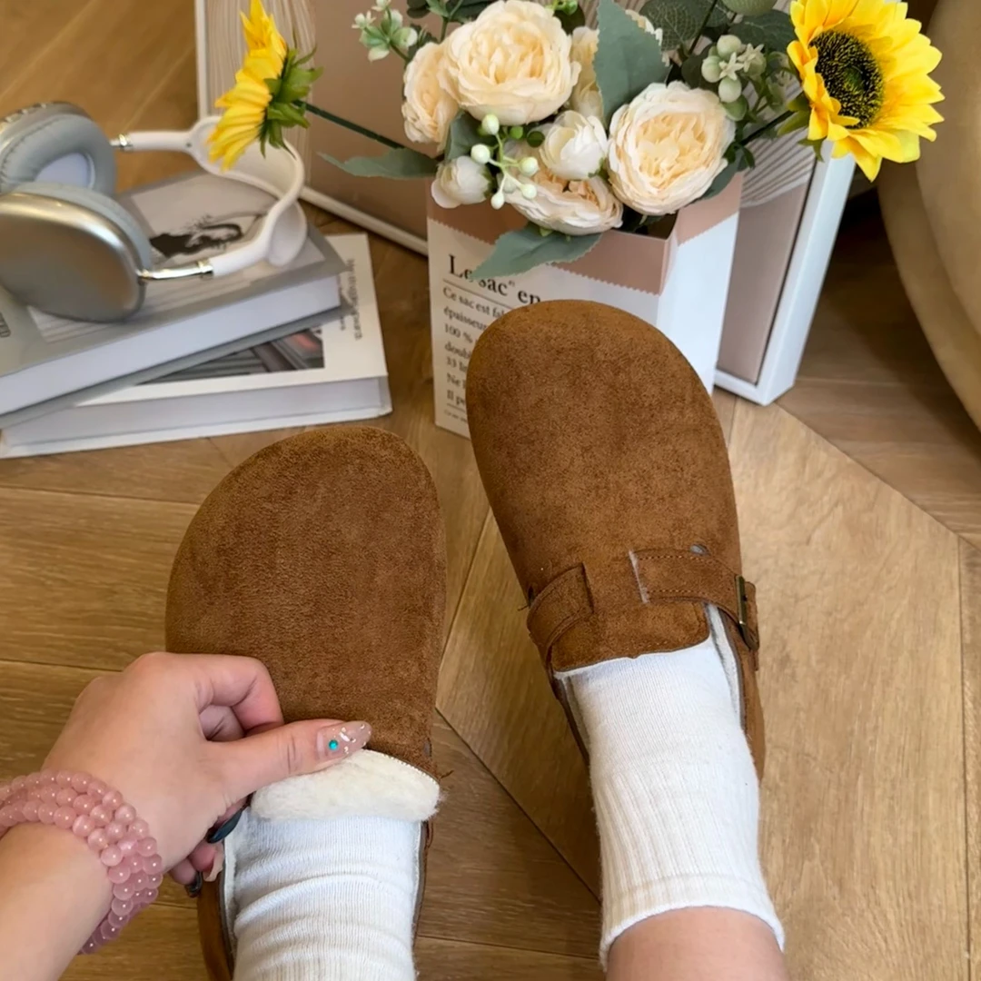 秋冬通勤休闲复古港风运动学院棉鞋纯色极简风雪地靴勃肯软底保暖