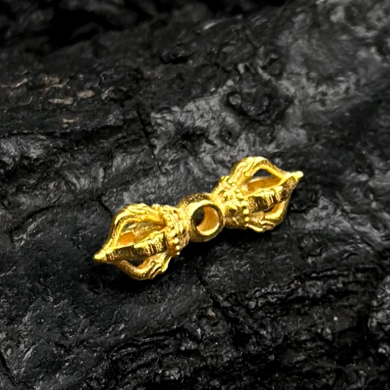 【四宝臻品】18K金金刚杵/隔珠手串项链文玩配件/15*4(mm)古法工艺