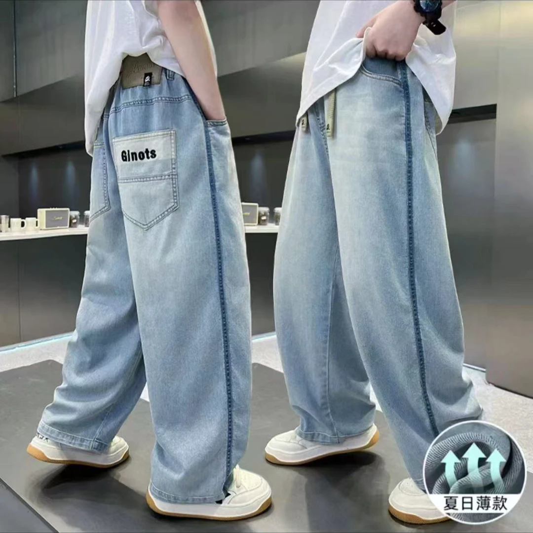 【夏季薄款】儿童韩版牛仔裤中大童弯刀裤宽松休闲百搭00152