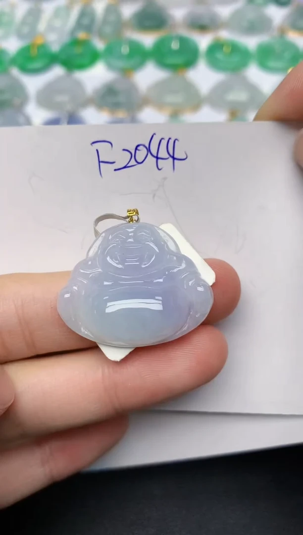 颈饰18K金镶嵌翡翠 天然缅甸A货翡翠百元以上9元证书费自理