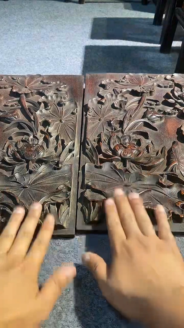 木紫檀木雕刻板一物一拍