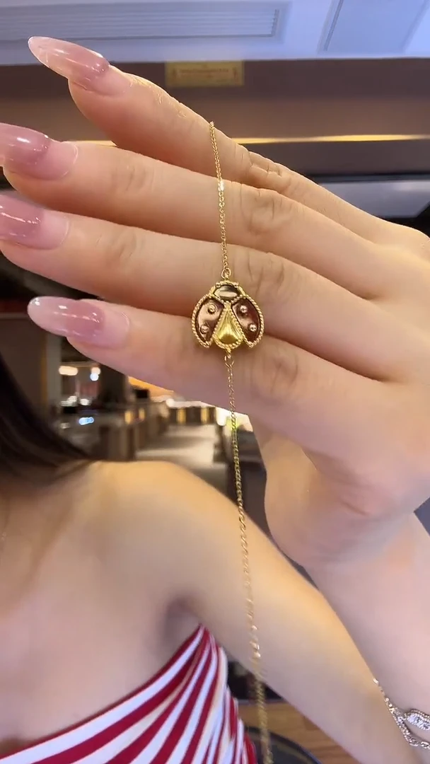 玛瑙/玉髓手链18K金镶嵌手链