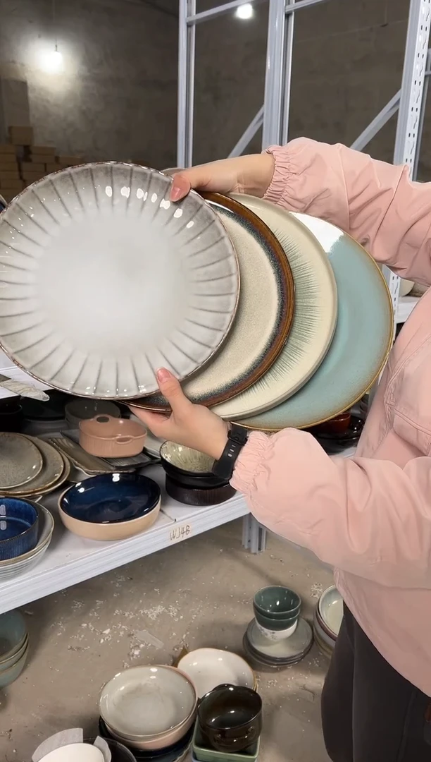 陶瓷外贸尾货瑕疵满20包邮X4 大盘10.5英寸