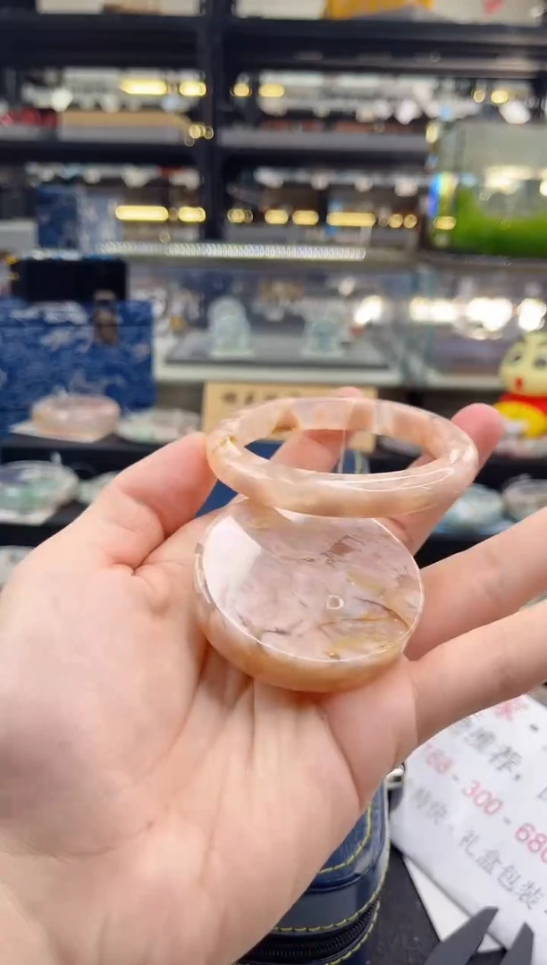 未镶嵌手镯石英质玉58圈口 （赠品镯心）35562