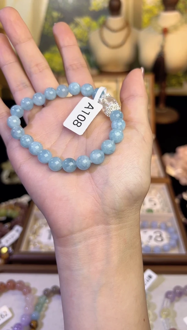 水晶手链银S925镶嵌天然水晶-A108