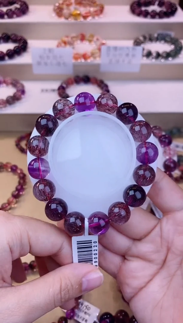 未镶嵌手链水晶黑加仑超七单圈13m+