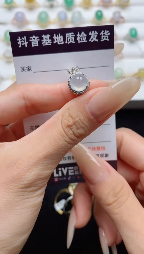 翡翠戒指银S925镶嵌.