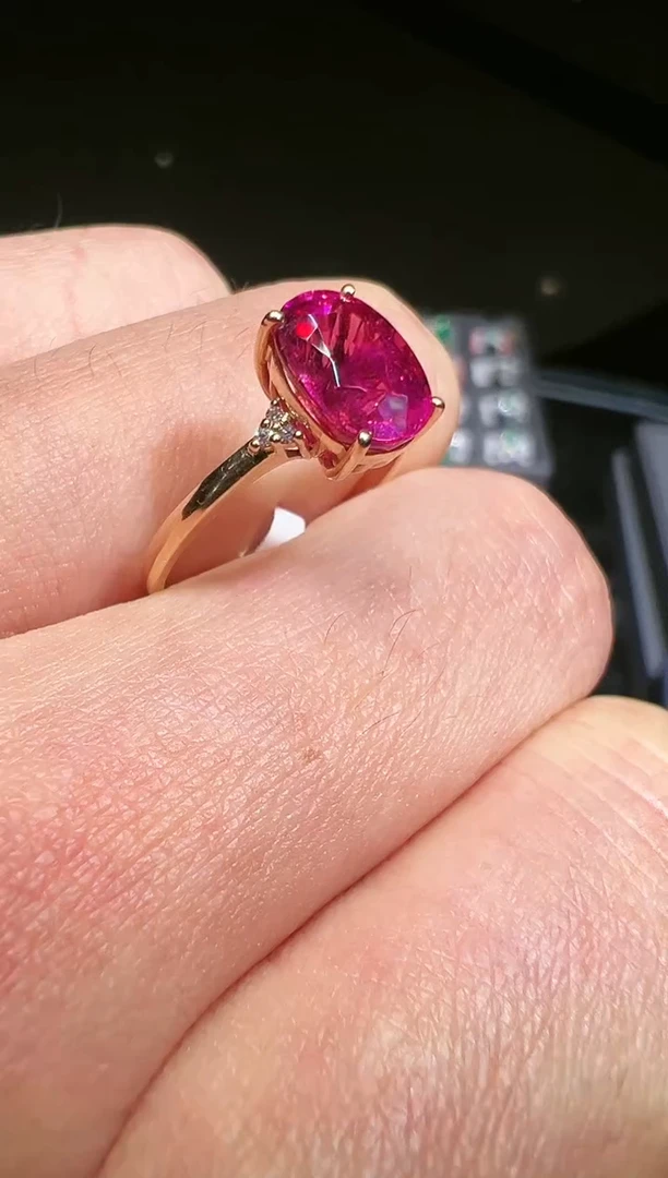 【闪购商品】碧玺戒指18K金镶嵌0126S031多样性发一